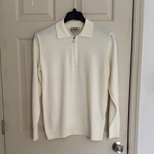 Hermes Men's Zip-Up Sweater in Cream